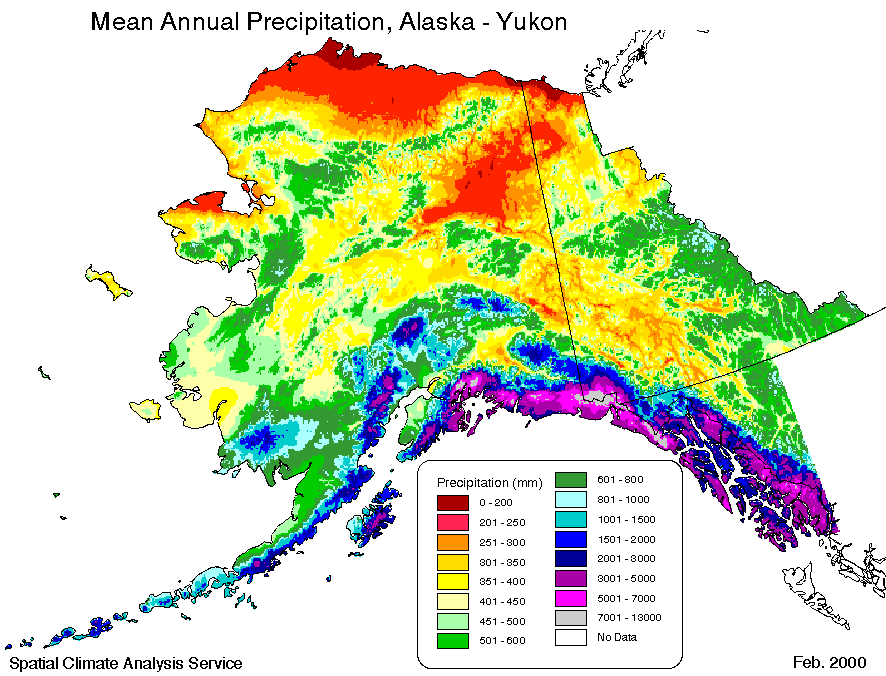 Alaska Annual Rainfall and Climate Data