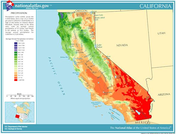 California Annual Rainfall Chart