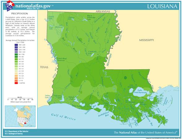 Louisiana Average Annual Precipitation