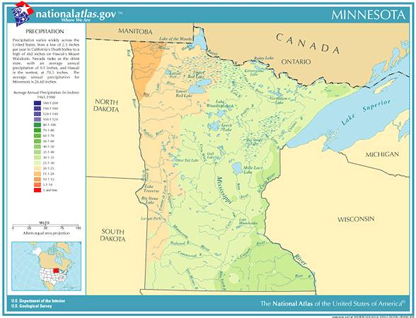 Minnesota Average Annual Precipitation