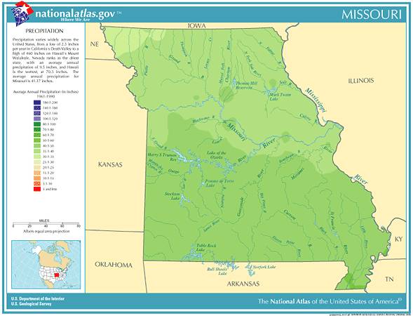 Missouri Average Annual Precipitation